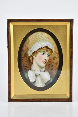 Lot 2750 - A 19th century hand painted porcelain plaque...