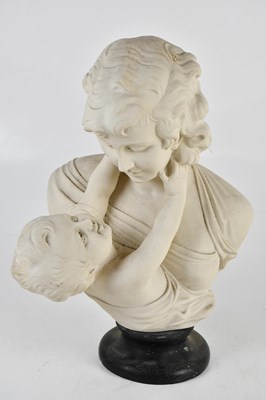 Lot 2476 - A marble effect figure representing a maiden...