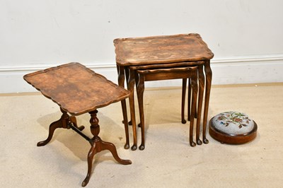 Lot 2425 - A 1950s walnut nest of three graduated coffee...