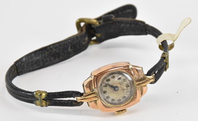 Lot 1694 - A 9ct yellow gold lady's cocktail watch.