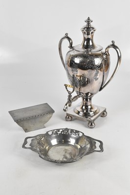 Lot 2628 - ARCHIBALD KNOX FOR ENGLISH PEWTER; a twin...