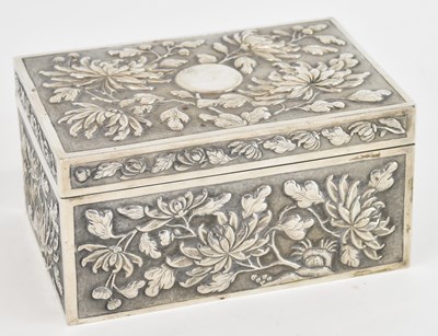 Lot 1247 - A Chinese Export silver floral decorated...