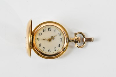 Lot 1797 - A 14ct yellow gold crown wind full hunter fob...