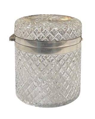 Lot 1274 - A white metal mounted cut glass ice bucket...