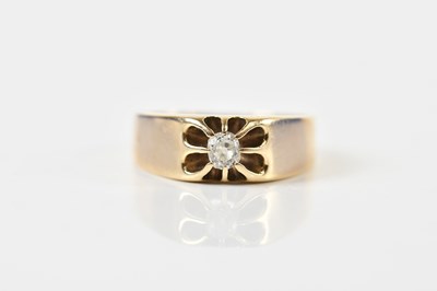 Lot 1391 - A yellow metal diamond solitaire ring, the...