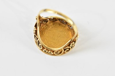 Lot 1332 - A French ten franc gold coin, now set with...
