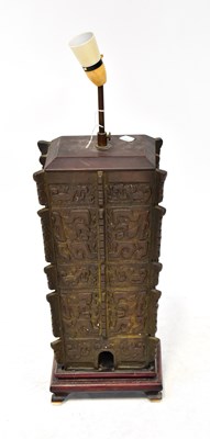 Lot 239 - An early 20th century bronze temple tower,...