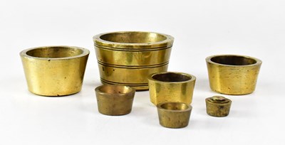 Lot 358 - A set of nine 19th century brass Troy nesting...