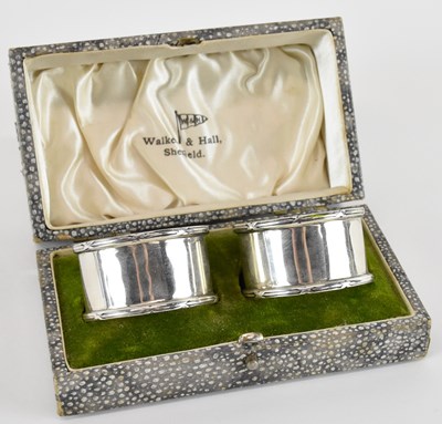 Lot 1062 - WALKER & HALL LTD; a cased pair of George VI...