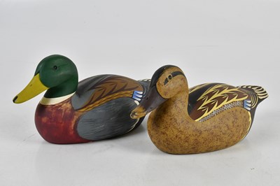 Lot 2561 - Two modern Chinese decoy ducks, length of...