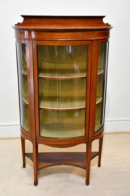 Lot 2315 - An Edwardian inlaid mahogany demi-lune display...