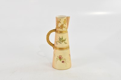Lot 678 - A Royal Worcester blush ivory ewer of tapering...