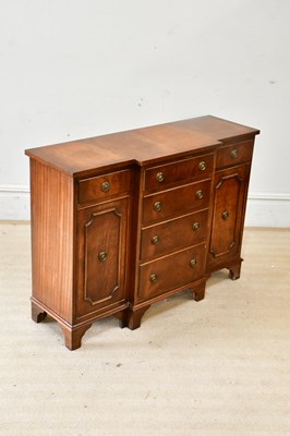 Lot 2464 - A reproduction mahogany breakfront sideboard...