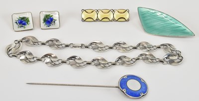 Lot 1401 - A group of 925 hallmarked silver and enamelled...