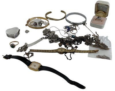 Lot 1518 - A group of silver, gold and gold plated...