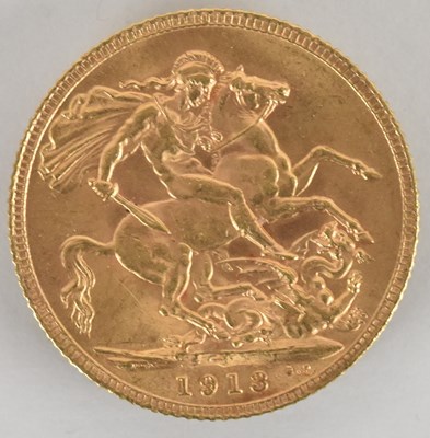 Lot 1573 - A George V 1913 full sovereign.