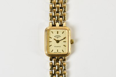 Lot 1858 - ROTARY; a lady's 9ct yellow gold wristwatch,...