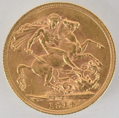 Lot 1574 - A George V 1914 full sovereign.