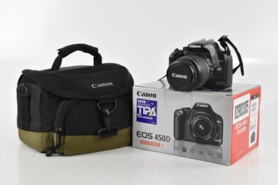 Lot 294 - CANON; an EOS 450D camera and lens.