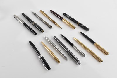 Lot 2584 - A collection of nine Parker pens, a Sheaffer,...