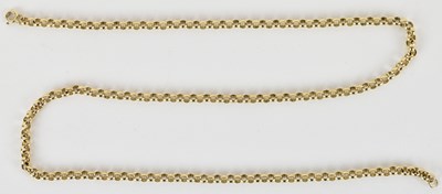 Lot 1363 - A 9ct gold belcher link necklace with ring...