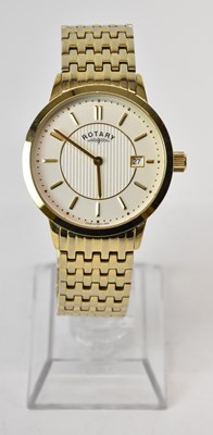 Lot 1688 - ROTARY; a gentleman's gold plated wristwatch,...