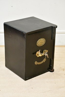 Lot 2475 - FRED BAXTER; a black painted safe, height 50cm,...