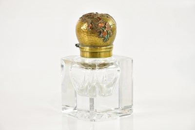 Lot 1443 - An Arts and Crafts glass inkwell of square...