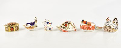 Lot 1464 - ROYAL CROWN DERBY; five animal form...