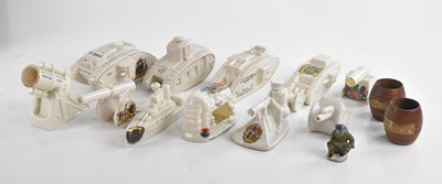 Lot 2771 - A collection of military related crested ware,...