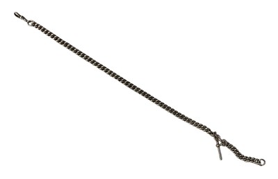 Lot 1706 - A silver pocket watch Albert chain, length...