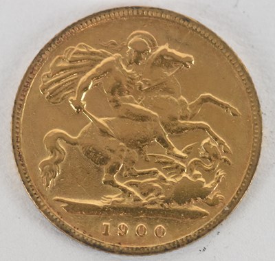 Lot 1590 - A Queen Victoria 1900 half sovereign, old head.