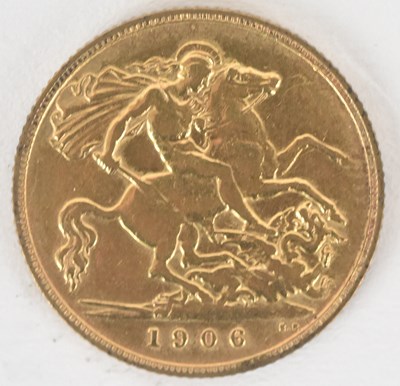 Lot 1591 - An Edward VII 1906 half sovereign.