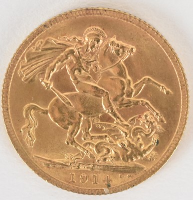 Lot 1578 - A George V 1914 full sovereign.