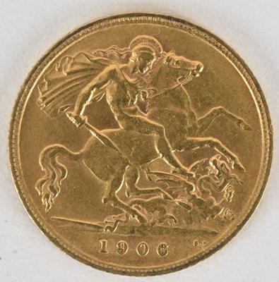 Lot 1595 - An Edward VII 1906 half sovereign.