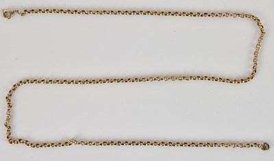 Lot 1535 - A 9ct gold belcher link necklace, length 50cm,...