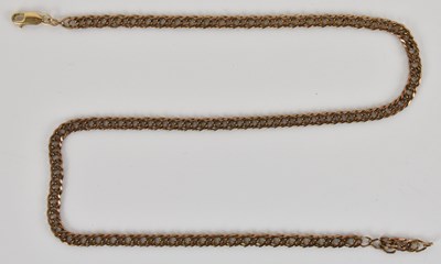 Lot 1370 - A rose gold flat curb necklace, with later...