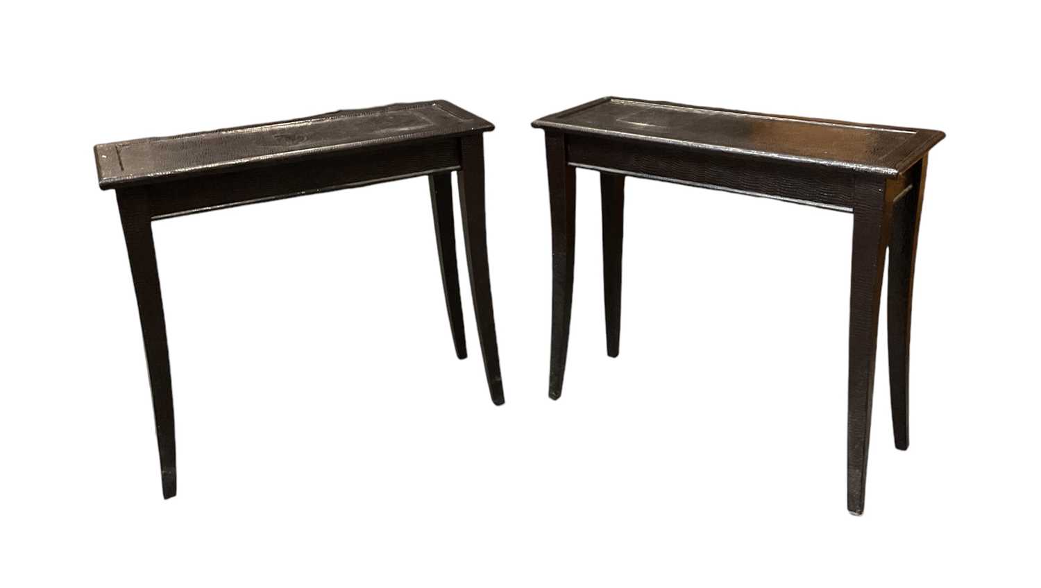 Lot 48 - A pair of modern rectangular snakeskin effect...