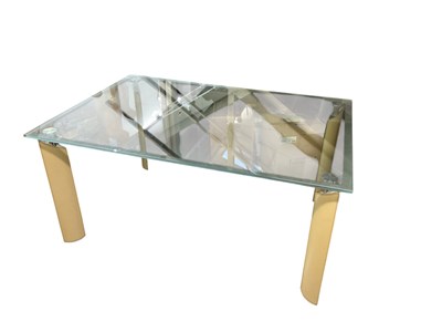 Lot 49 - A modern substantial clear glass topped...