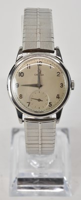 Lot 1668 - OMEGA; a gentleman's vintage stainless steel...