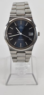 Lot 1656 - OMEGA; a gentleman's vintage Genève stainless...
