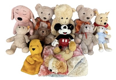 Lot 513 - STEIFF; seven stuffed plush animals and bears...