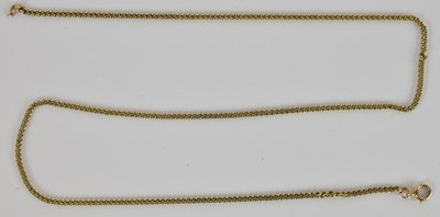 Lot 1416 - A 9ct gold dainty necklace, length 53cm,...