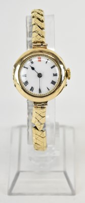 Lot 1691 - A vintage lady's 9ct gold wristwatch, the...