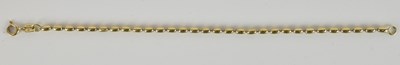 Lot 1504 - A 9ct gold bead bracelet, with ring clasp,...