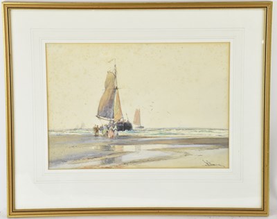 Lot 349 - W. KNOX; a 19th century watercolour, 'Seashore'...