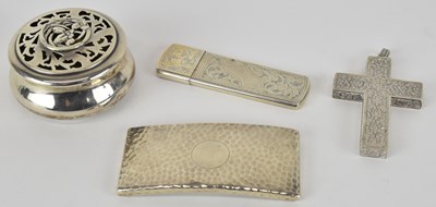 Lot 1303 - An Edward VII hallmarked silver card case,...