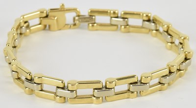 Lot 1355 - CHIMENTO; an 18ct gold bicolour bracelet, with...