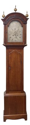 Lot 107 - A late 19th century oak cased longcase clock,...