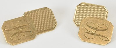 Lot 1509 - A pair of vintage cufflinks of rectangular...